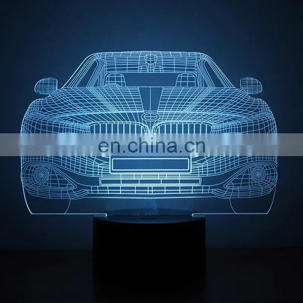 RGB Touch Black Base 3d Illusion Bedroom Usb Art Night Light Led Desk Table Lamp photo-3