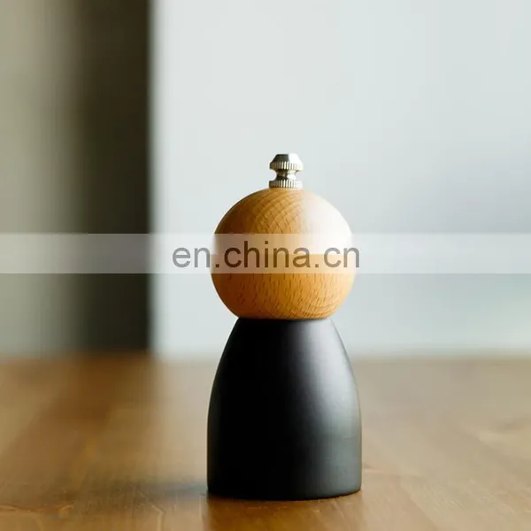Manufacturing 2022 Wooden Kitchen Table Black Machine Stainless Steel Mill Manual Salt Pepper Grinder photo-5