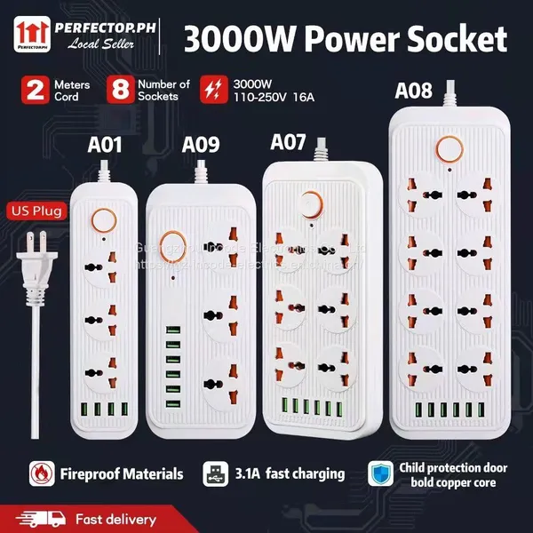 Power Extension With Master Switch Multipe Switch Socket A08 photo-4