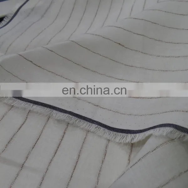 Men's and Women's Suits Ramie Cotton Shirt Trouser Suits Fabric Pure Linen Yarn-dyed Fabric photo-3
