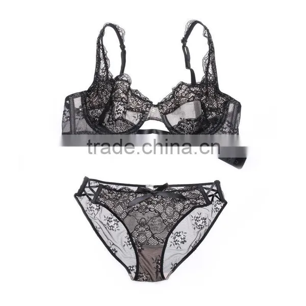 C67729A Hot Sale Lingeries Fancy Underwear Transparent Bra Set for Women photo-4