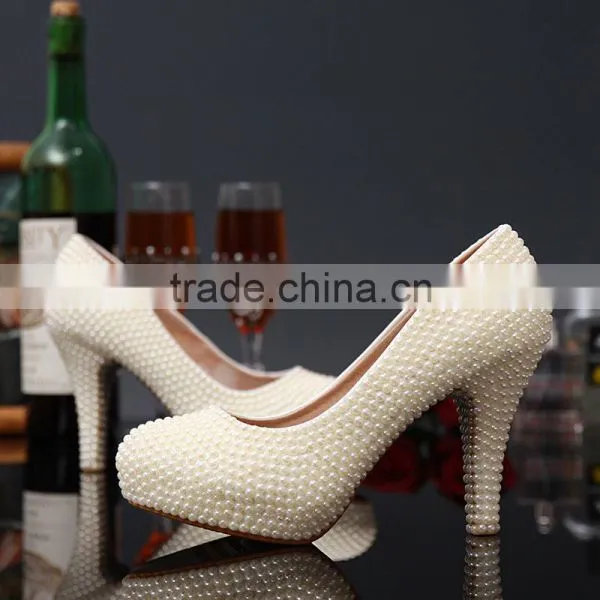 C71583A High Heel White Beautiful Wedding Party Shoes