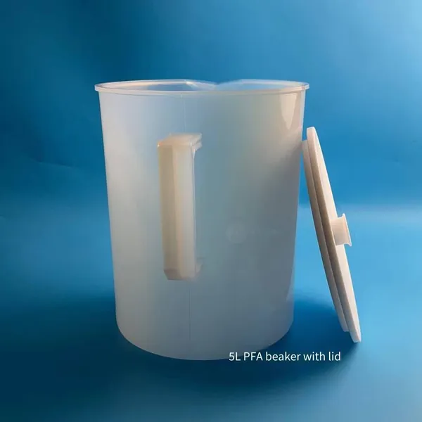 Plastic Pfa Beaker With Handle, 5000ml, Transparent Teflon, Acid and Alkali Resistant, Graduated, Low Background Value Sample Cup photo-2