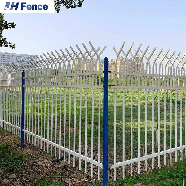 Black Color 6FT 8FT High Pressed Top Steel Fence Steel Picket Fence
