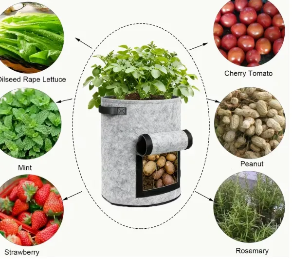 Indoor Outdoor Balcony Potato Planting Bags Vertical Garden Fabric Pots for Vegetables Fruit Planting photo-4