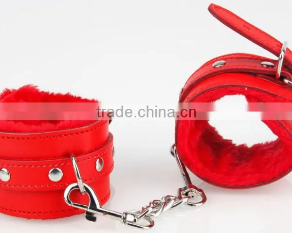 Quality Black Soft Fur Restraint Wrist & Ankle Cuffs Bondage Fetish Role Play photo-3