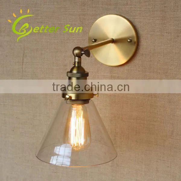 Loft Glass Shade Wall Sconce Bedside Vintage Solar Wall Light for Corridor photo-4