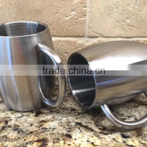 14oz Hot Coffee Mug Passed FDA, CA65 Double Wall 304 Stainless Steel Beer Mug, Coffee Mug photo-2
