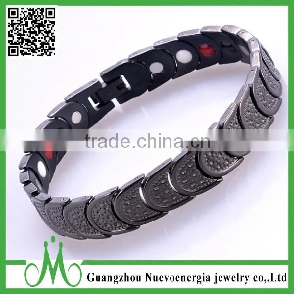 Wholesale Black Stainless Steel Energy Bracelet Bio Magnetic Bracelet