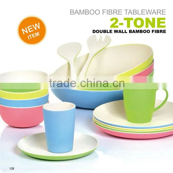 Flower Custom Designed Printed Color Cup Bowl Plate Jug Fastion Eco-friendly Bamboo Firbre Kitchenware, Dishes Dinner Set photo-3