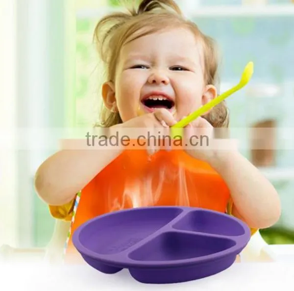 Hot Sale High quality Food Grade Colorful Silicone Baby Dinner Plate or Studen Dinner Plate And Lunch Box