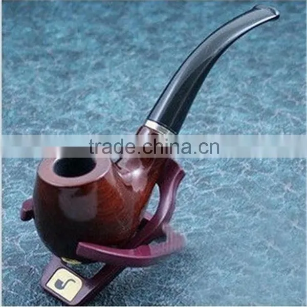Classic Wooden Smoking Tobacco Pipe With Pouch and Stand