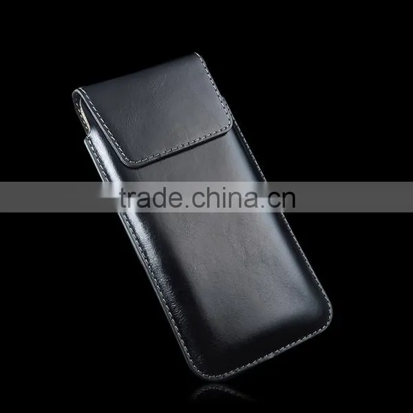 Genuine Leather Pouch Case for Iphone 6S Genuine Leather Black Pouch Sleeve for Iphone 6 Case photo-2