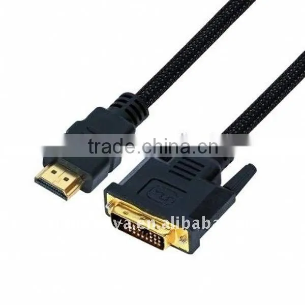 24K Gold Plated DVI to HDMI Cable DVI Male to 1.4 V HDMI 19P Cable