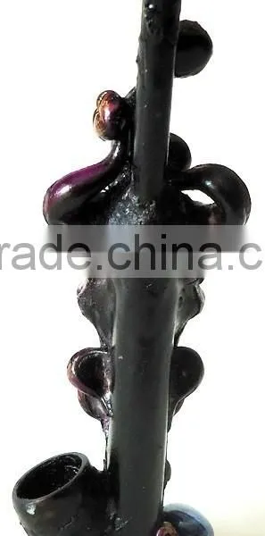 Figurine Shaped Hand Crafted Smoking Pipes - Jester Skull on Fire photo-5