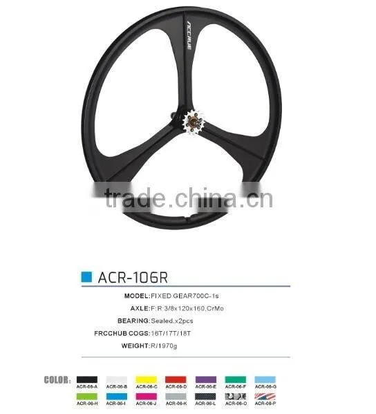 2016 Fixie Gear Wheelset 700c Alloy Bike Colorful Aero Spoke Wheel Bicycle Wheel Set* photo-5