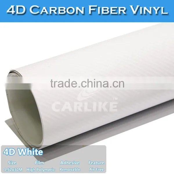 Trade Assurance 4D White Carbon Fiber Foil Vinyl Sticker Car Design photo-2