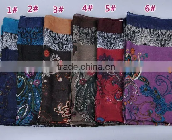 Women Fashion Bohemia Pattern Scarf Voile Scarves 180*90 Pashmina Shawls Muslim photo-6