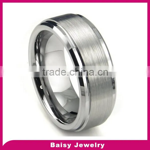 Hot Sale Fashion 8MM High Polish Matte Finish Men's Tungsten Wedding Ring