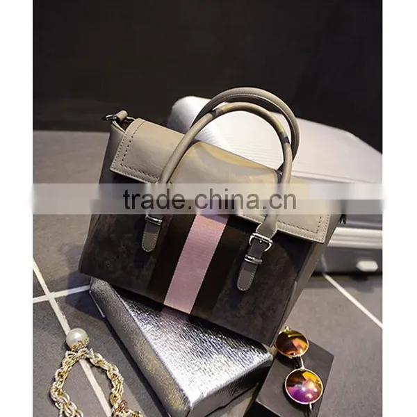 Ladies Grinding Yarn Bag New Colour Bar Bags Factory pu Hand Bags pu Tote Guangzhou Bag Factory Contrast Color Handbag photo-3