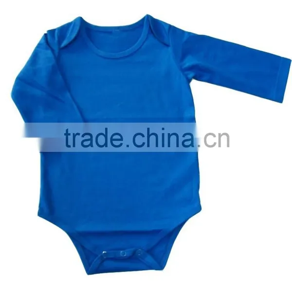 100% Cotton Long Sleeve Blue Baby Boy Romper photo-2