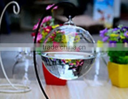 Fashion Clear Glass Round With 1 Hole Flower Plant Stand Hanging Vase Hydroponic Home Office Wedding Decor photo-4