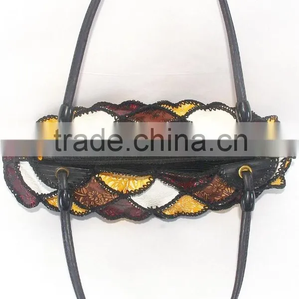 New Fashion Leather Tote Bag Girls Fancy Large Size Beautiful Color Crochet Design photo-6