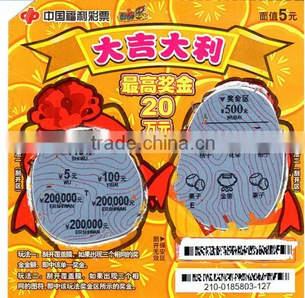 200g Thermal Paper Scratch Tickets Card Printing Quality Choice photo-5