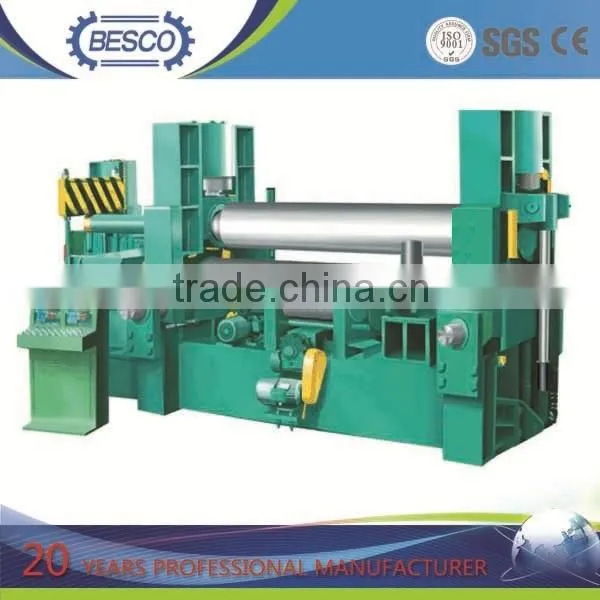 W12-12x2000mm Hydraulic 4 Roll Plate Roll Bending Machine , Veneer Reeling Machine