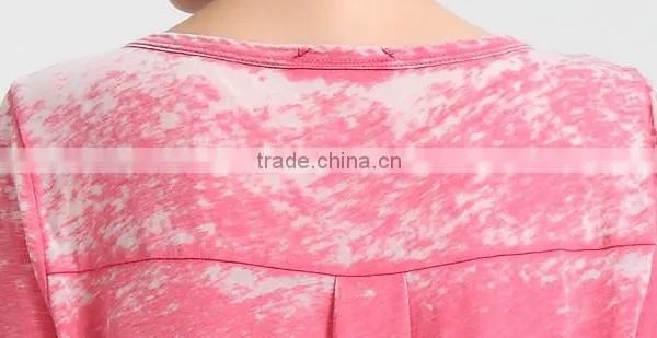 Women Burnout V Neck T-shirt With Crystals photo-6