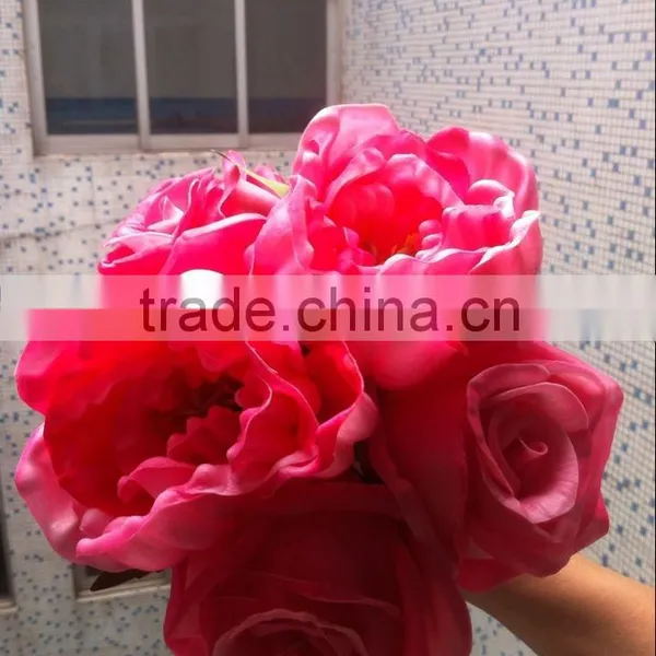 Wedding Pink Peony Big Stem Peony Flower Reception Decoration Artificial Peony