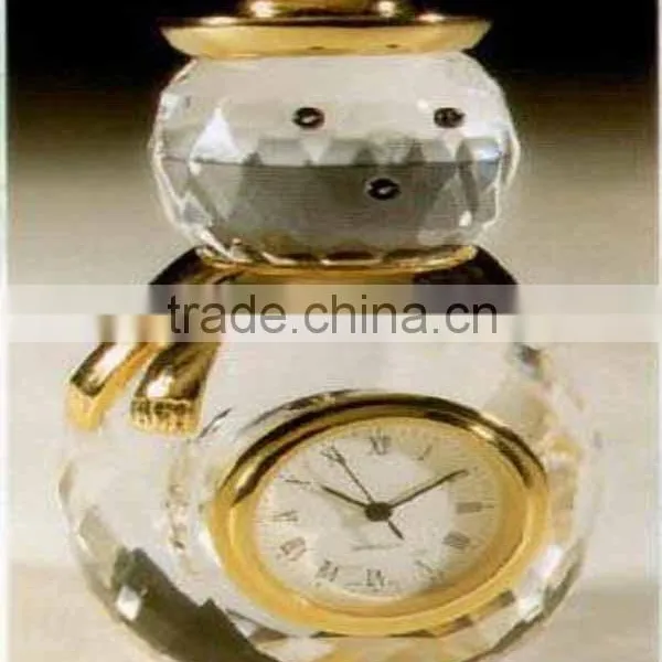 Unique Design Iceberg Shape Crystal Clock,glass Clock With Black Base photo-2