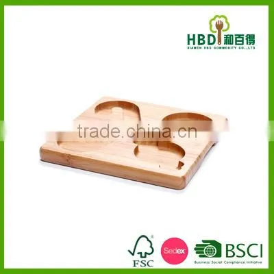 New Divided Bamboo Chip and Dip Tray Snack Serving Tray Wholesale photo-3