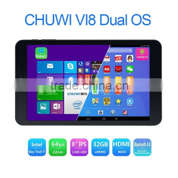 In Stock Original CHUWI VI8 WIN 8.1+Android 4.4 Dual OS 64bit Quad Core 1.8Ghz 2GB +32G 2.0MP 1280x800P Tablet PC photo-2