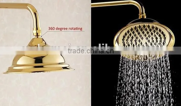 Exposed Contemporary Brass Bath&shower Faucet Set in Vacuum Coating Gold Finish photo-2