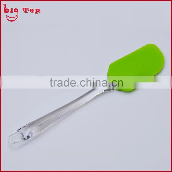 BT0198 9.84" Silicone Butter Scraper With Transparent pp Handle Spatulas Ice Scraper Silicone Bowl Scraper Spatulas photo-2