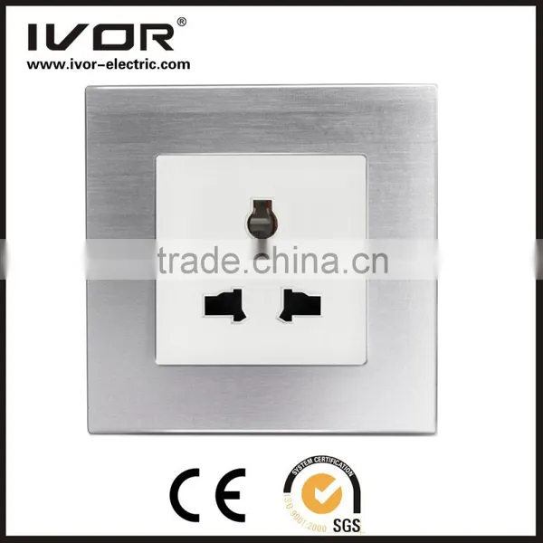 2016 New Design IVOR Aluminum uk Usb Wall Socket With 2 Usb Port Good Reputation Cool South Africa Wall Socket Switch photo-2