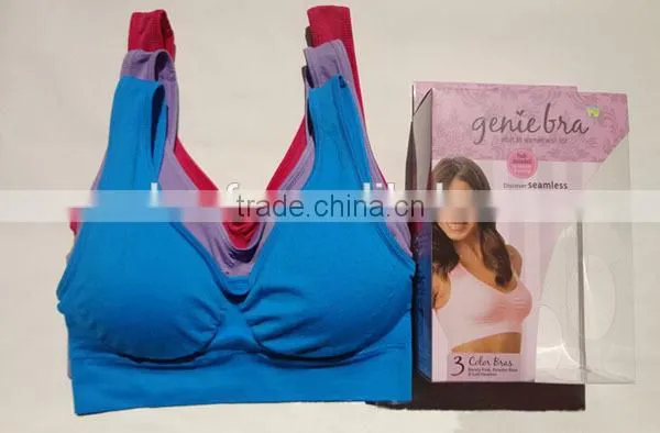 2015 Seamless Mutiple Colors Comfortable Yoga /sports Bra With Padding 1 Set (3pcs) photo-4