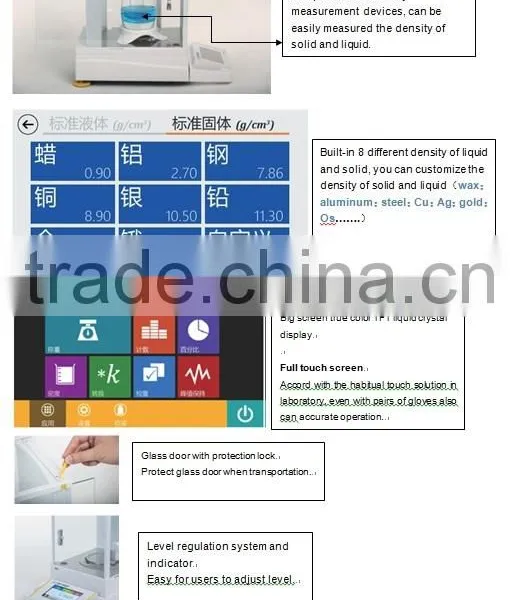 KD-AE124J Touch Color Screen Electronic Density Balance,ELECTRONIC PRECISION SCALE ROUND PAN BALANCE , .DIRECTLY READ DENSITY photo-5