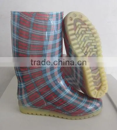 Fanshion Women Rain Boots Pvc Rain Shoes Transparent photo-4
