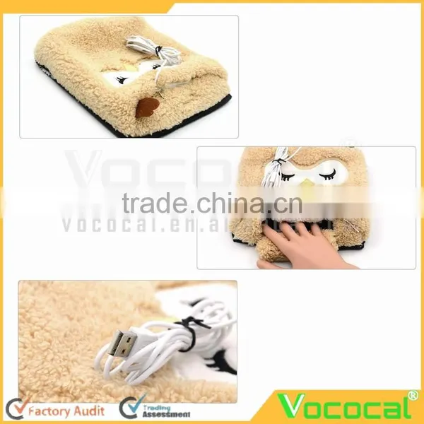 Cartoon USB Hand Warmer Mouse Pad Wristbands Mousepad for Christmas Gift Owl Pattern photo-2