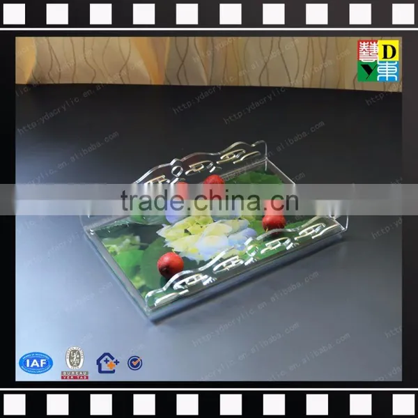 Rectangular Customized Clear Acrylic Candy Tray Wine Holder Tray Perspex Serving Tray for Party Wholesale photo-2