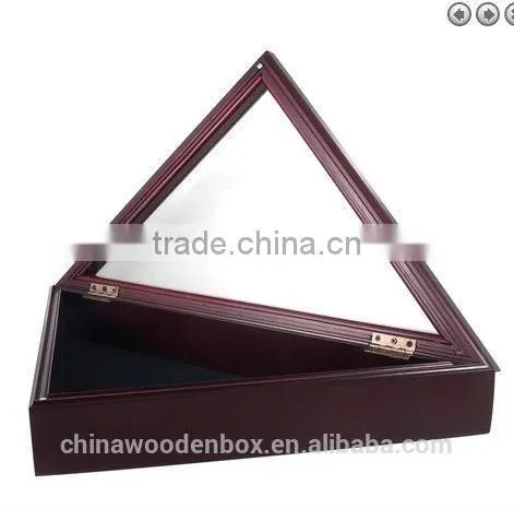 Customize High-grade Triangle Wooden Flag Box photo-3