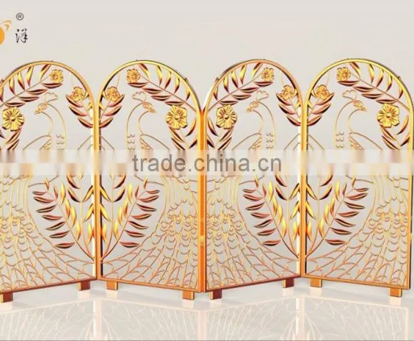 European Restaurant Bedroom Carved Hollow Metal Screen photo-4