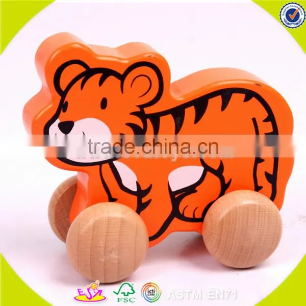 Wholesale Lovely Wooden Elephant Pull Car Toy High Quality Wooden Elephant Pull Car Toy W05B034 photo-5
