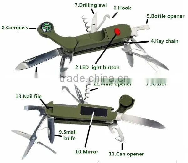 Multifunction Outdoor Survival Camping Knife With LED Light photo-3