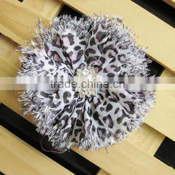 Animal Chifon Flower With Rhinestone in Center for Kids Hair Accessories photo-5