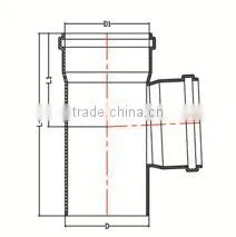 HIGH QUANLITY TEE WITH SOCKET OF PVC GB STANDARD EXPANDING FITTINGS FOR DRAINAGE WITH GASKET photo-2