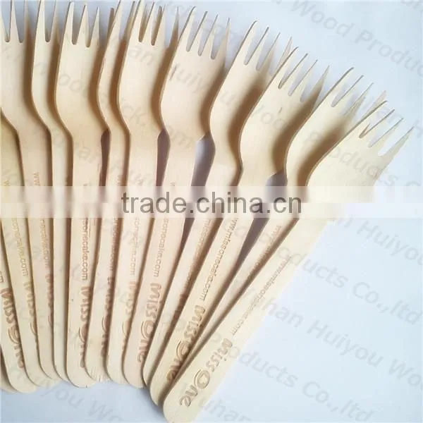 100forks Disposable 100 Wood Cutlery Silverware Wooden Forks, White photo-6