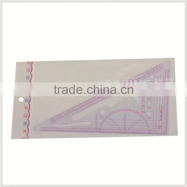 Kearing Triangular Plastic Scale Rulers 1/3 &1/4 &1/5 Sanwich Line Scale With a Protractor for Fashion Designing #8345 photo-6